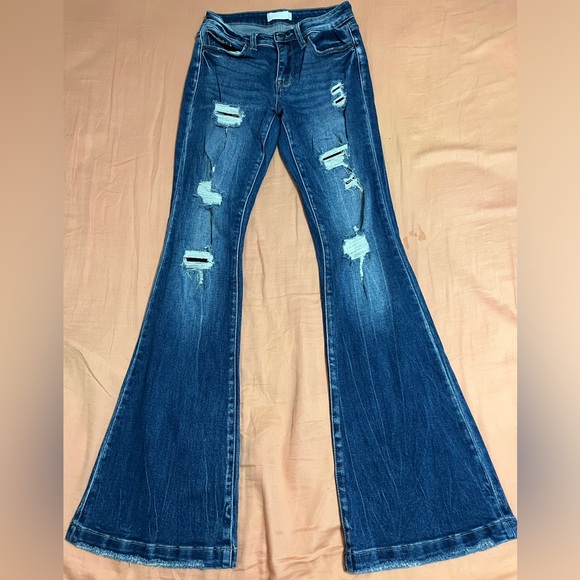 Petra Distressed Bootcut Jeans - Picture 1 of 3